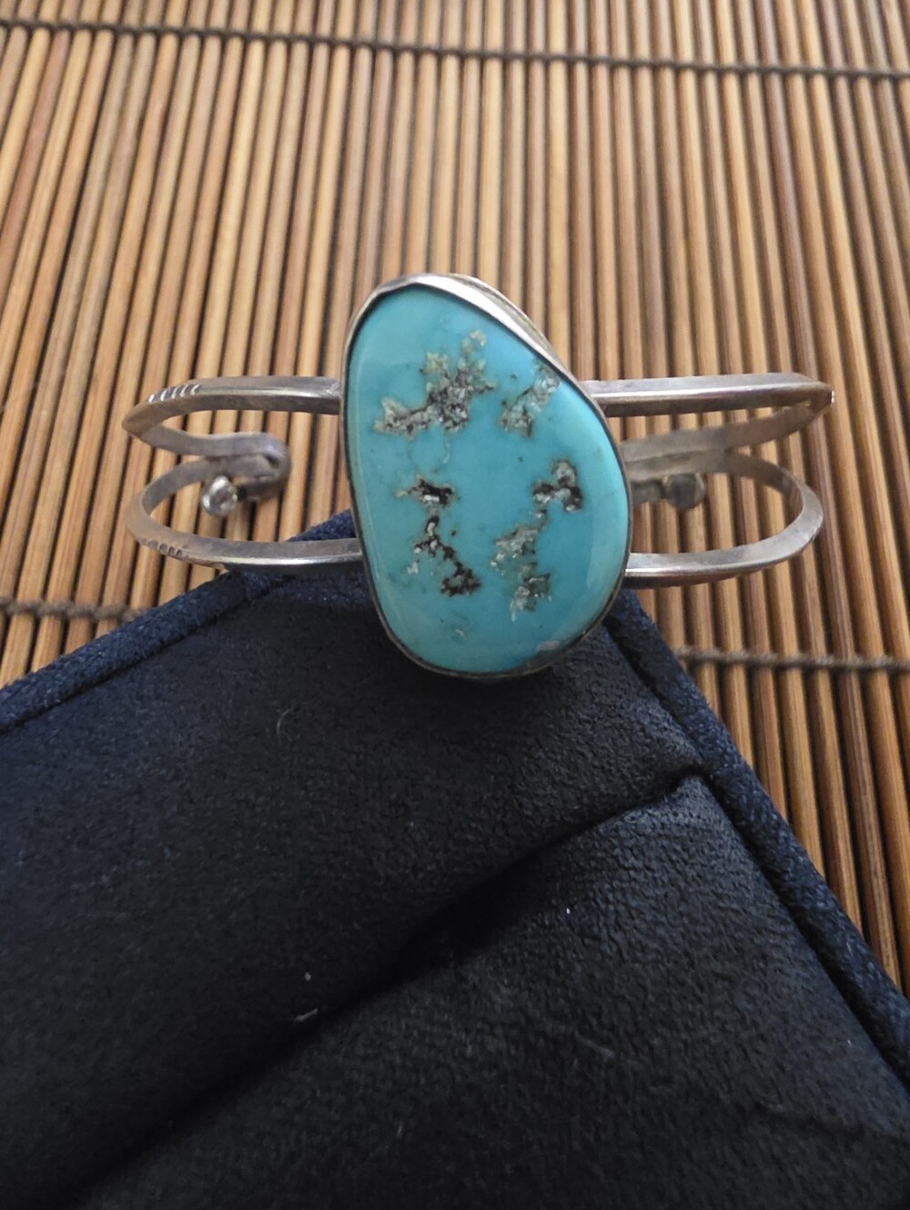 Sterling Silver Navajo Turquoise Cuff Bracelet (Vintage)
